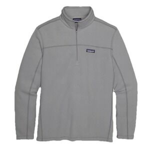 Patagonia Micro D Fleece Men‎ Large Feather Grey Fleece 1/4 Zip Pullover 26175